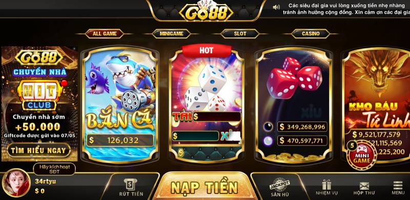 Go88 – Cổng Game Đổi Thưởng Trực Tuyến Hàng Đầu 3 Game Go88 có gì hấp dẫn?