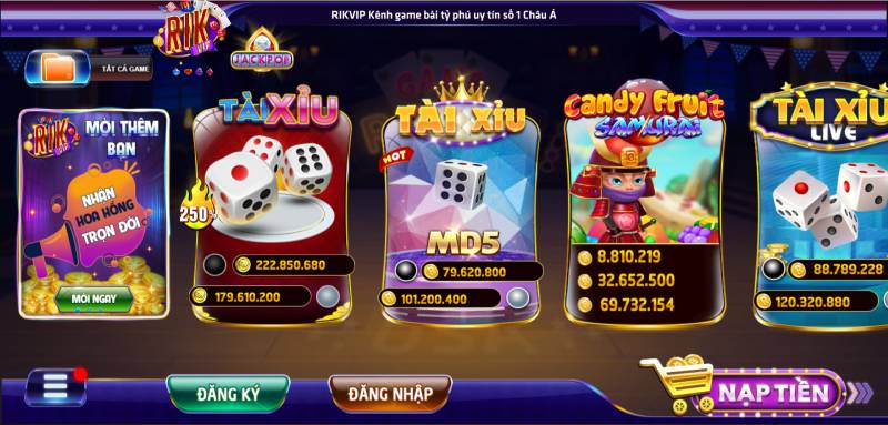 Rikvip – Cổng Game Bài Đổi Thưởng Quốc Tế Uy Tín 2 Những trò chơi hấp dẫn tại Rikvip