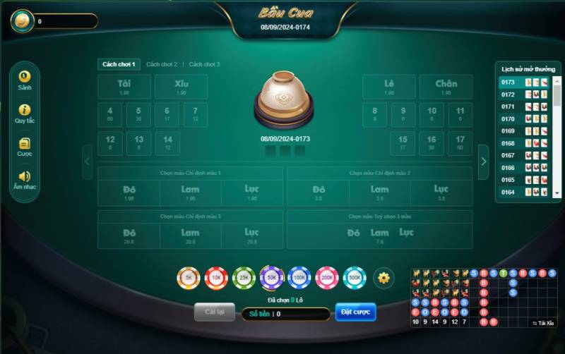 Thuộc vị trí các mặt của viên xúc xắc 